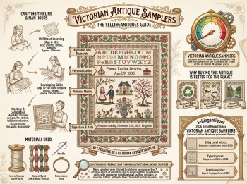 Victorian Antique Samplers Guide Infographic