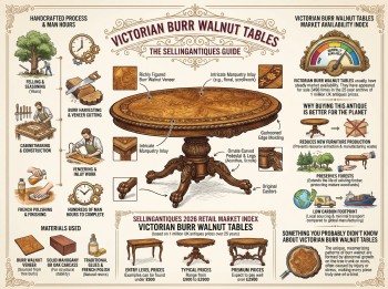 Victorian Burr Walnut Tables Guide Infographic
