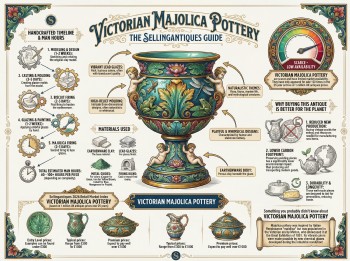 Victorian Majolica Pottery from 4 Shops