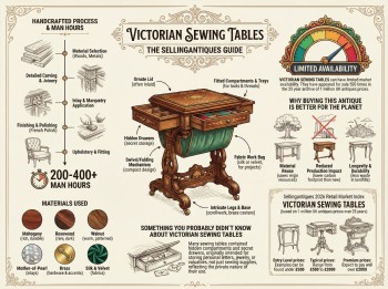 Victorian Sewing Tables Guide Infographic