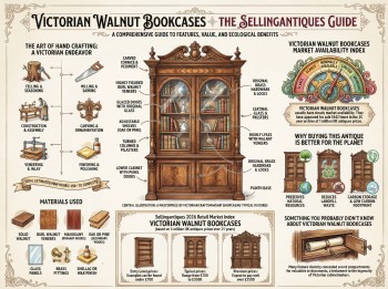 Victorian Walnut Bookcases Guide Infographic