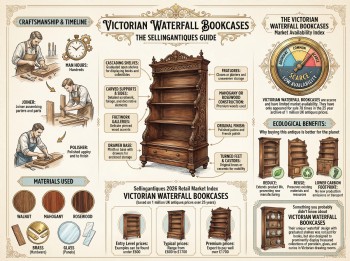Victorian Waterfall Bookcases from 4 Shops