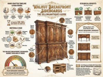 Walnut Breakfront Sideboards from 3 Shops