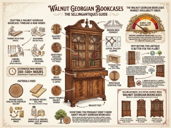 Walnut Georgian Bookcases Guide Infographic