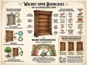 Walnut Open Bookcases Guide Infographic