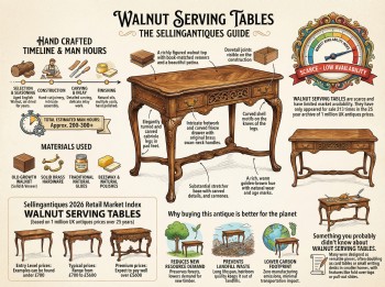 Walnut Serving Tables Guide Infographic