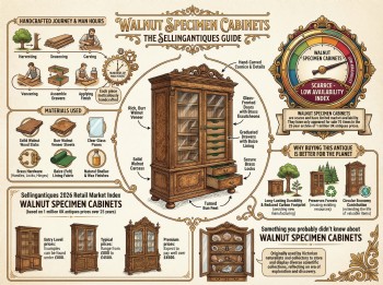 Walnut Specimen Cabinets Guide Infographic