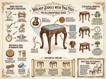 Walnut Stools With Pad Feet Guide Infographic