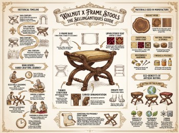 Walnut X Frame Stools Guide Infographic