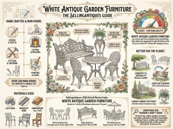 White Antique Garden Furniture Guide Infographic