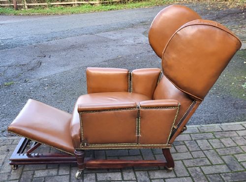 VICTORIAN J FOOT SON METAMORPHIC BURLINGTON MAHOGANY FRAMED LIBRARY CHAIR - ADDITIONAL PHOTO 6