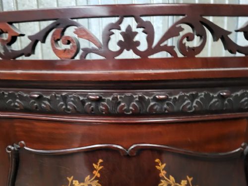 ART NOUVEAU INLAID MAHOGANY BOW FRONT CABINET - ADDITIONAL PHOTO 7