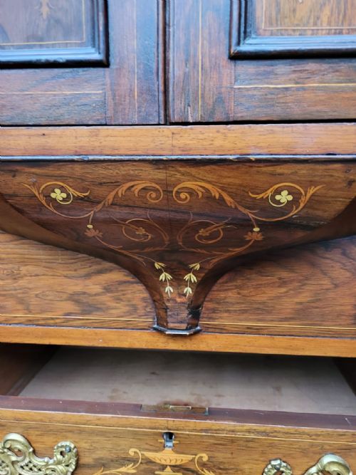 VICTORIAN INLAID ROSEWOOD TRIPLE WARDROBE - ADDITIONAL PHOTO 3