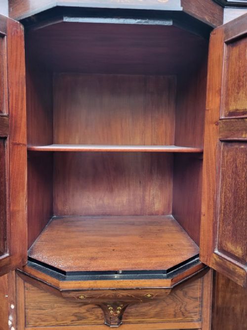 VICTORIAN INLAID ROSEWOOD TRIPLE WARDROBE - ADDITIONAL PHOTO 4