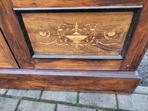 VICTORIAN INLAID ROSEWOOD TRIPLE WARDROBE - ADDITIONAL PHOTO 7