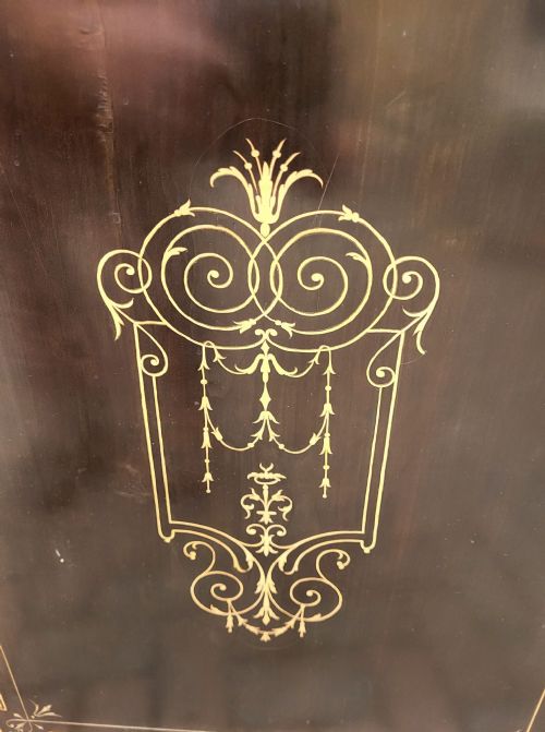 VICTORIAN INLAID EBONISED MIRRORED BACK CREDENZA - ADDITIONAL PHOTO 3