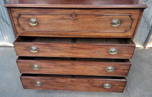 GEORGIAN MAHOGANY SECRETAIRE BOOKCASE - ADDITIONAL PHOTO 2