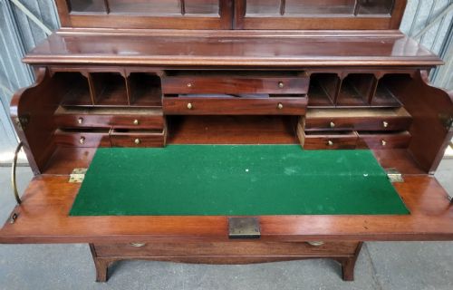 GEORGIAN MAHOGANY SECRETAIRE BOOKCASE - ADDITIONAL PHOTO 3