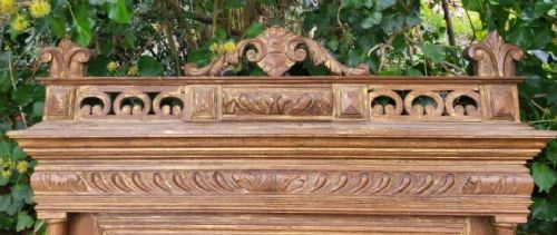 FRENCH CARVED OAK WALL MIRROR - ADDITIONAL PHOTO 2