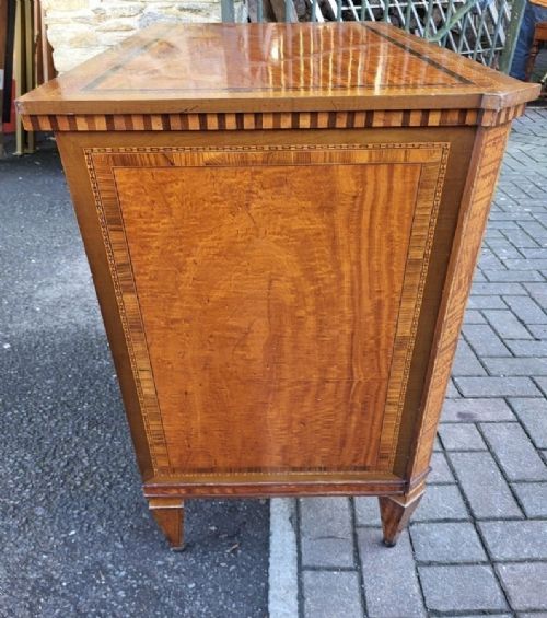 VICTORIAN MAPLE CO ADAM REVIVAL INLAID SATINWOOD SIDE CABINET - ADDITIONAL PHOTO 1