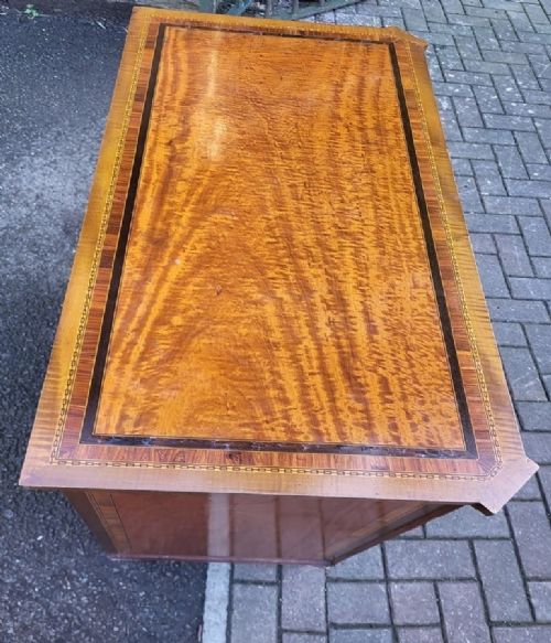 VICTORIAN MAPLE CO ADAM REVIVAL INLAID SATINWOOD SIDE CABINET - ADDITIONAL PHOTO 2