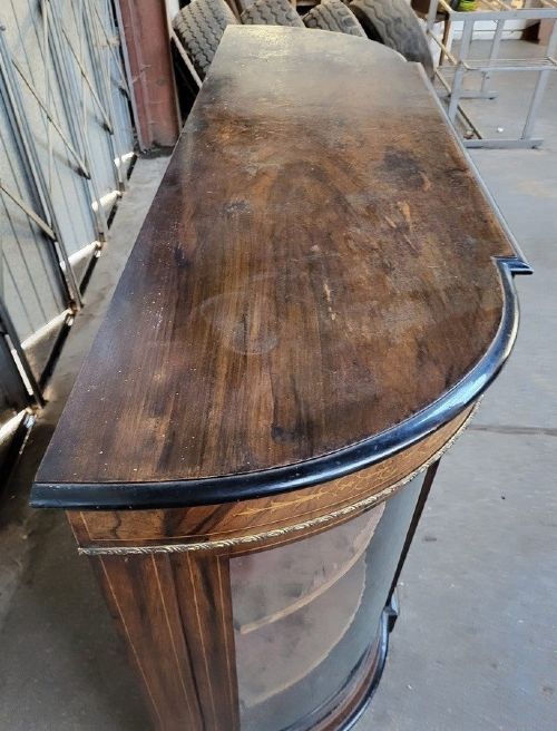 VICTORIAN INLAID AND ORMOLU MOUNTED BURR WALNUT CREDENZA - ADDITIONAL PHOTO 1