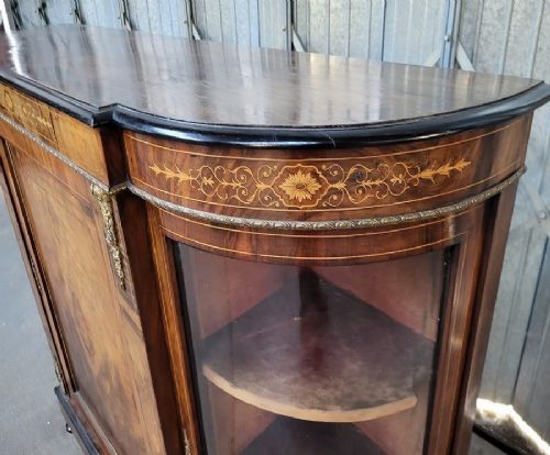 VICTORIAN INLAID AND ORMOLU MOUNTED BURR WALNUT CREDENZA - ADDITIONAL PHOTO 2