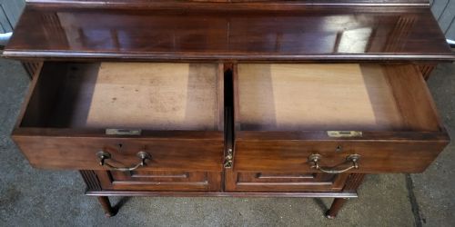 MAPLE CO EDWARDIAN MAHOGANY GLAZED BOOKCASE CABINET - ADDITIONAL PHOTO 3