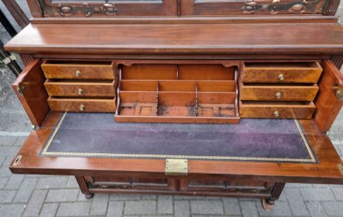EDWARDIAN MAPLE CO ART NOUVEAU SECRETAIRE BOOKCASE - ADDITIONAL PHOTO 1