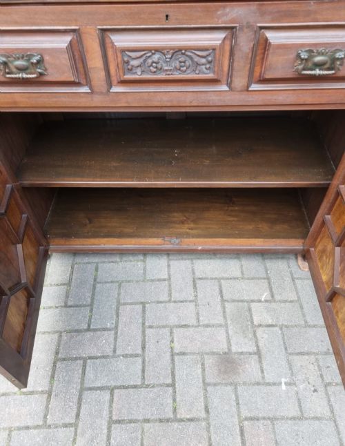 EDWARDIAN MAPLE CO ART NOUVEAU SECRETAIRE BOOKCASE - ADDITIONAL PHOTO 2