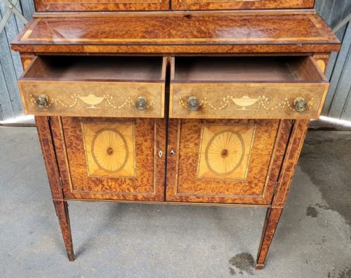 VICTORIAN MARQUETRY BIRDS EYE MAPLE BOOKCASE - ADDITIONAL PHOTO 2