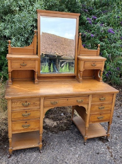SHAPLAND PETTER OAK ASH WARDROBE AND PEDESTAL DRESSING TABLE - ADDITIONAL PHOTO 2