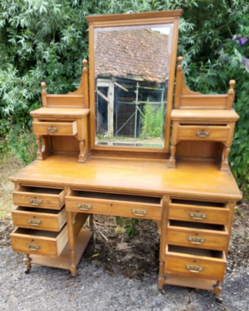 SHAPLAND PETTER OAK ASH WARDROBE AND PEDESTAL DRESSING TABLE - ADDITIONAL PHOTO 3