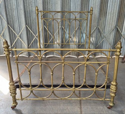 victorian rw winfield king size gothic revival brass bedstead - CATEGORY: ANTIQUE BEDS - DATED VICTORIAN