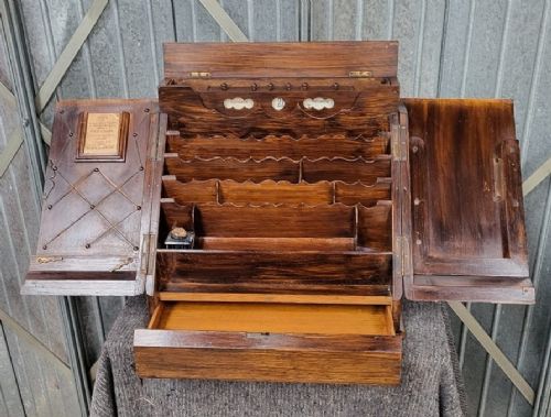 VICTORIAN OAK DESK BOX - ADDITIONAL PHOTO 1