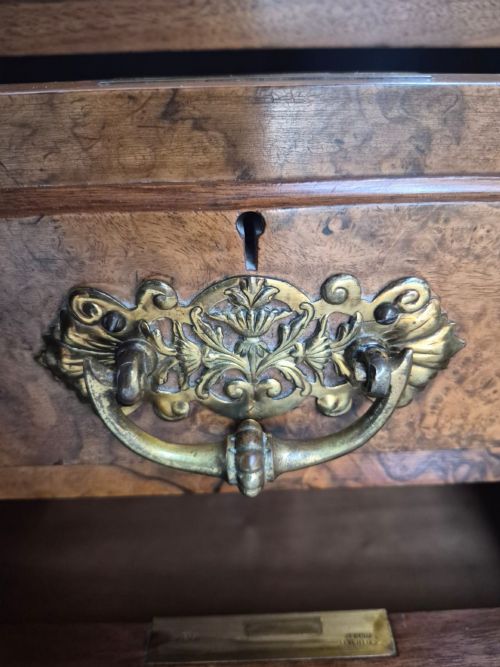 VICTORIAN BURR WALNUT PEDESTAL DRESSING TABLE - ADDITIONAL PHOTO 4