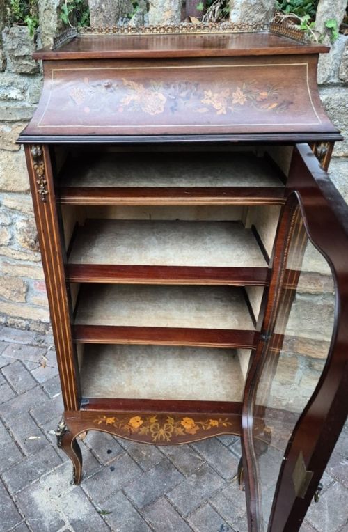 EDWARDIAN MARQUETRY INLAID DISPLAY CABINET - ADDITIONAL PHOTO 1
