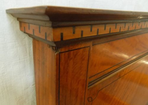 PAIR OF EDWARDIAN LARGE SINGLE SIZE BOW ENDED INLAID SATINWOOD BEDSTEADS - ADDITIONAL PHOTO 3