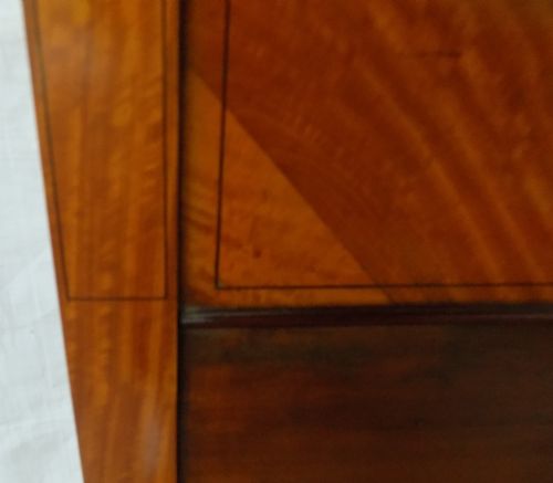 PAIR OF EDWARDIAN LARGE SINGLE SIZE BOW ENDED INLAID SATINWOOD BEDSTEADS - ADDITIONAL PHOTO 7
