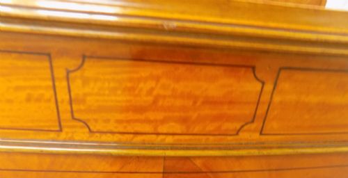 PAIR OF EDWARDIAN LARGE SINGLE SIZE BOW ENDED INLAID SATINWOOD BEDSTEADS - ADDITIONAL PHOTO 8