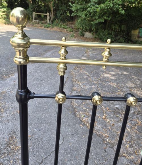 VICTORIAN DOUBLE SIZE BRASS AND IRON BEDSTEAD - ADDITIONAL PHOTO 2