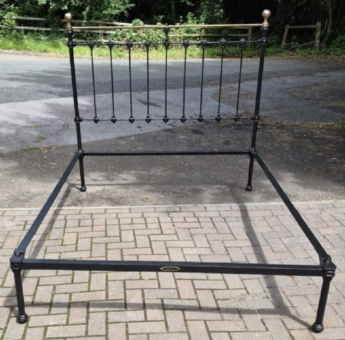 Victorian King Size Brass and Iron Bedstead