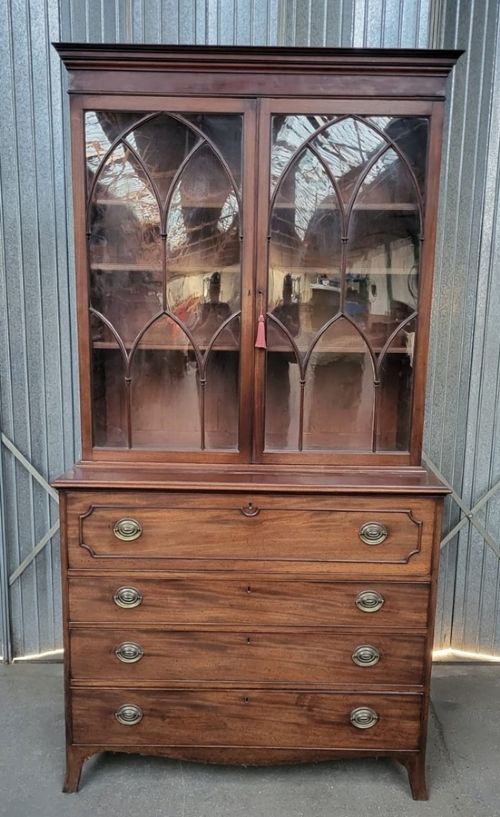 Georgian Mahogany Secretaire Bookcase