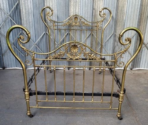 Victorian Double Size Ornate Brass Bedstead