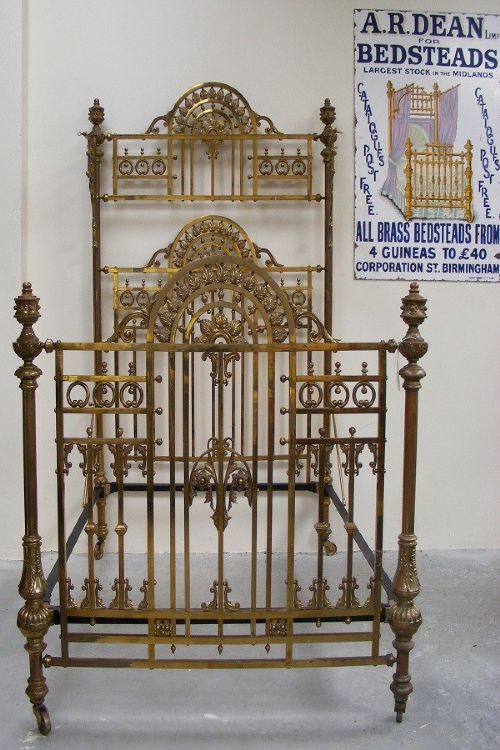 Restored Victorian Brass Half Tester Bedstead
