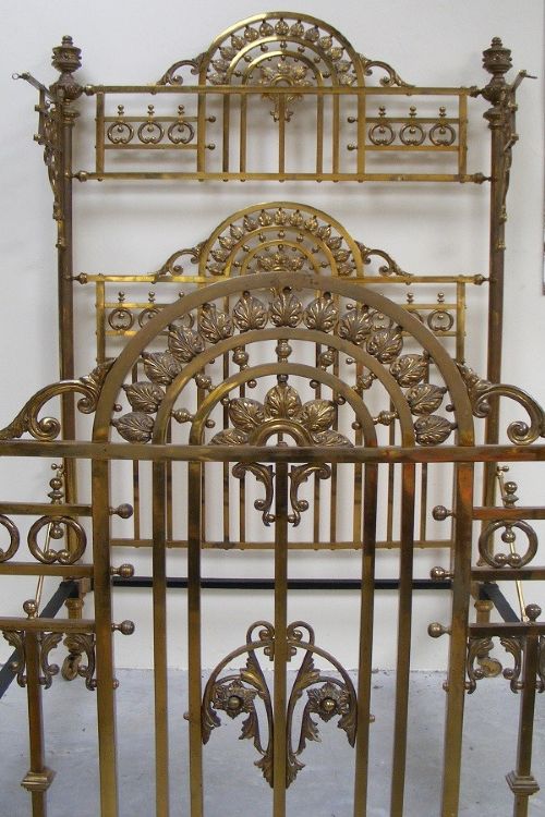 Restored Victorian Brass Half Tester Bedstead View IV
