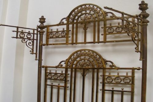 Restored Victorian Brass Half Tester Bedstead View V
