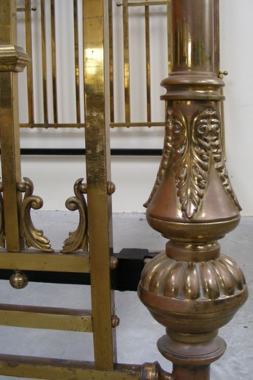 Restored Victorian Brass Half Tester Bedstead View VIII