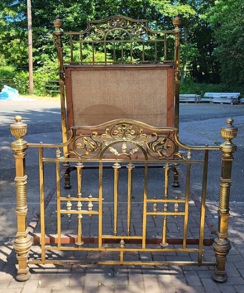 Victorian Double Size Half Tester Brass Bedstead