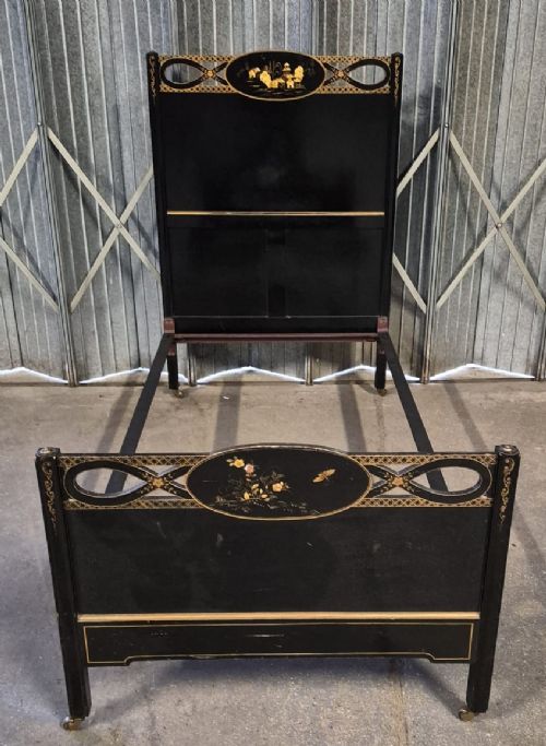 Edwardian Single Size Chinoiserie Bedstead